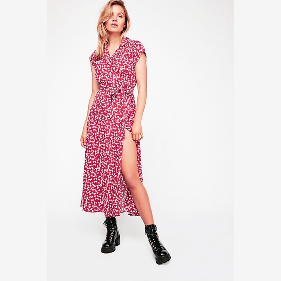 Free People Dresses & Skirts - Free People So Fetch Midi Dress Size 10 BNWOT Red